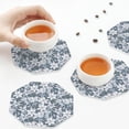 thumbnail image 7 of Pofeuu Lilies Flowers Print Leather Coasters Set of 6, Round Cups Mugs Mat Pad for Home Kitchen Heat Resistant Drink Coasters,Octagon, 7 of 7