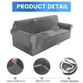 thumbnail image 3 of Stretch Sofa Cover Slipcover, Couch Covers for 3 Cushion Couch Sofa (74"-90") Furniture Protector 3 Seater Sofa with Elastic Bottom (Gray), 3 of 7