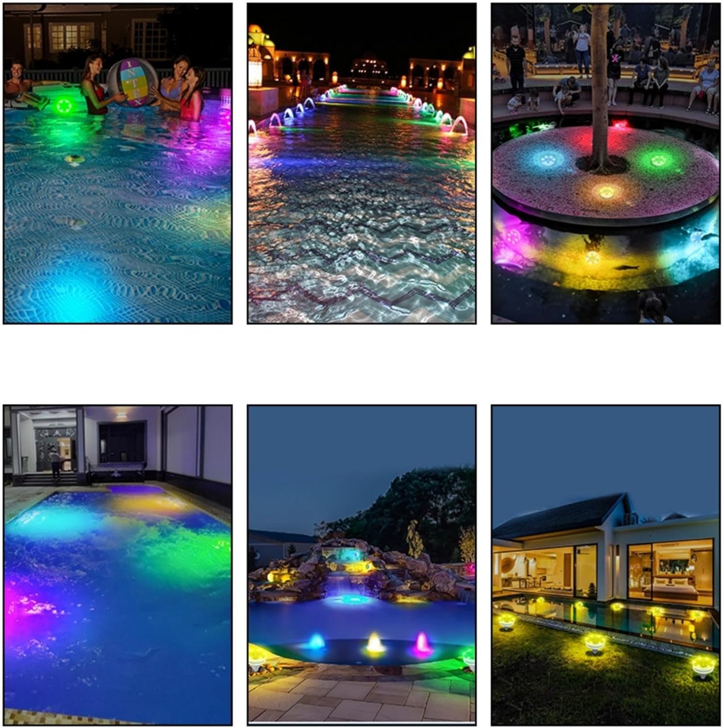 Solar Submersible LED Lights,Pool Lights,Small Underwater Lights with Suction Cups and Magnets,IP68 Water Proof Floating Pool Lights Decoration for Bathtub,Pond,Party