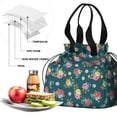 thumbnail image 4 of Pioneer Flower Floral Print Pattern Drawstring Lunch Bag Women - Drawstring Lunch Bag Insulated for Work Office - Stain-Resistant Large Lunchbags for Women with Multi-Pockets, 4 of 6
