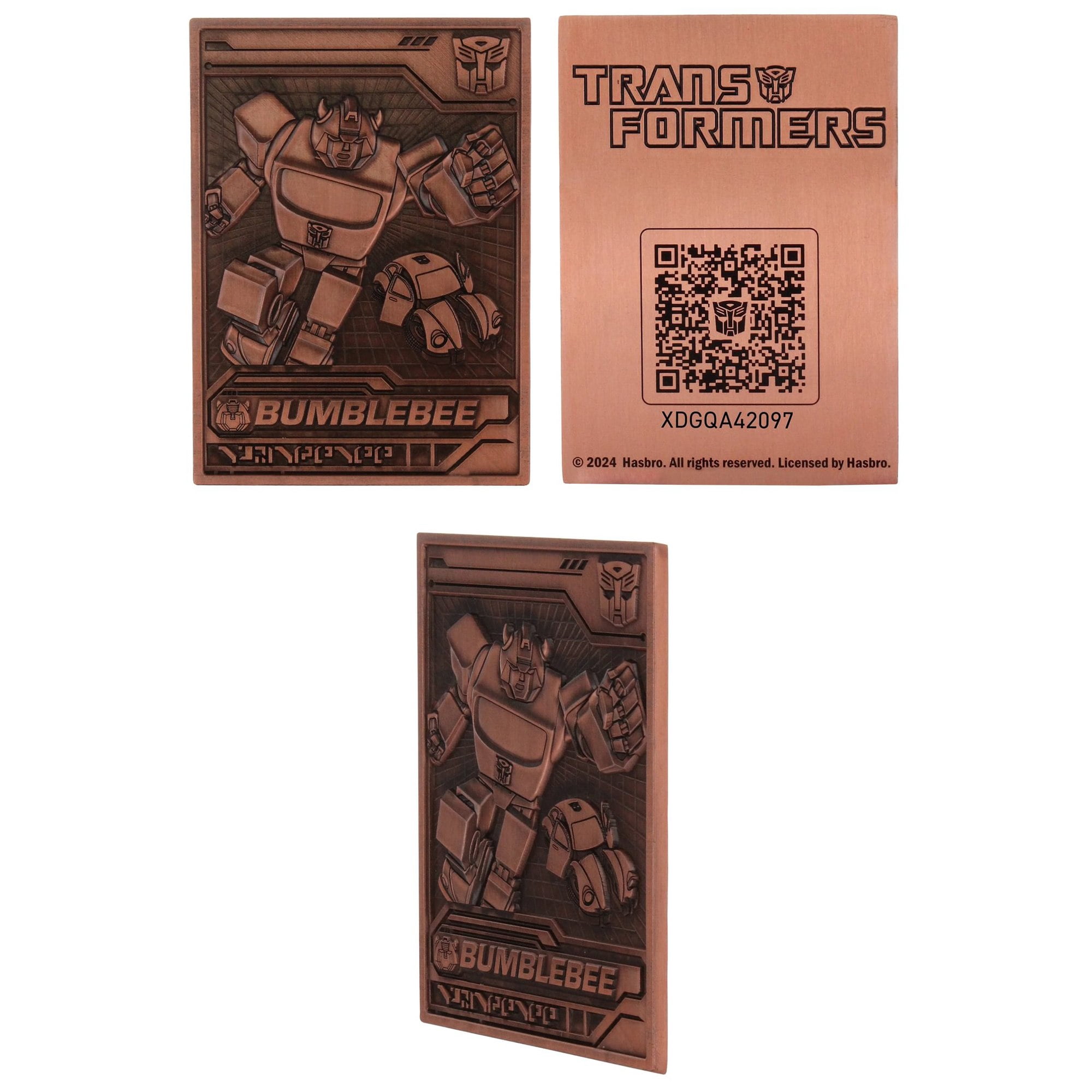 Exquisite Gaming: Digiplate Starter Pack - Transformers: Generation 1 - 3 Collectible Metal Cards & Phone Stand, Copper-Gold-Silver Image Plates