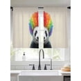 thumbnail image 2 of Funny Panda Sheer Curtains 45 Inch Length 2 Panels for Living Room, Rainbow Abstract Animals Voile Kitchen Curtain Set, Luxury Privacy Drapes Window Treatment for Bedroom, 2 of 7