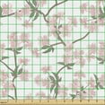 thumbnail image 2 of Ambesonne Cherry Blossom Fabric by the Yard Upholstery, Soft Flowers Spring, 10 Yards, Blush Evergreen and Taupe, 2 of 5