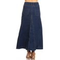 thumbnail image 3 of Fashion2Love Women's Plus / Juniors Size High Rise A Line Long Jeans Maxi Flared Denim Skirt, 3 of 7