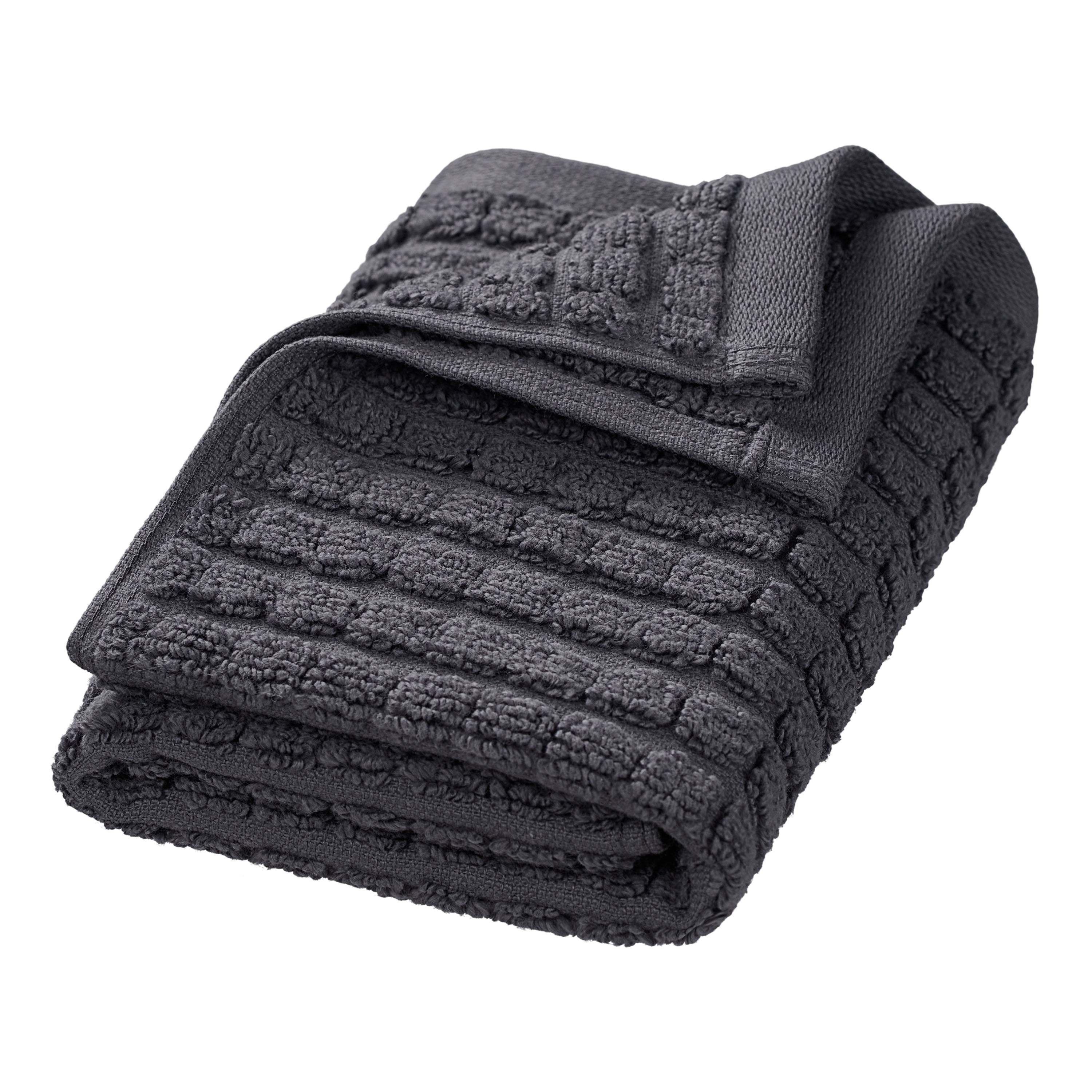 Hotel Style 6-Piece Egyptian Cotton Textured Bath Coordinate Towel Set, Charcoal Sky