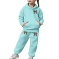 thumbnail image 5 of Teen Girls Fall 2 Piece Hoodie Set - Trendy Preppy Cheetah Print Bow Sweatshirt Outfit, 5 of 7