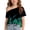 Green, variant on Girls Flame Graphic Shoulder Off Tee Tops Summer Loose Fit Casual Soft Shirts Short Sleeve Printed Street Style Shirts Green 13 Years