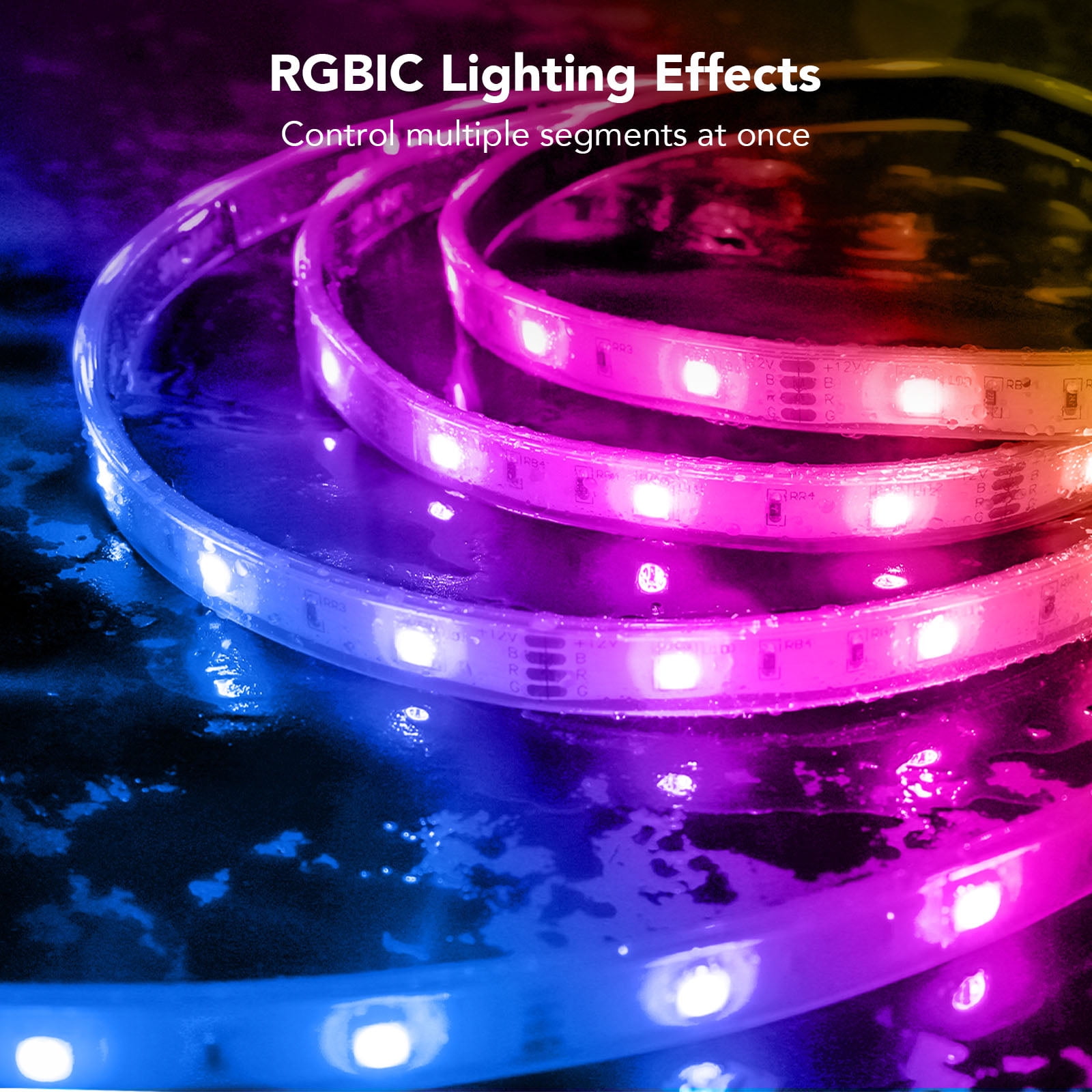 Govee 32.8ft RGBIC Outdoor LED Strip Light with Warm and Cold White, WiFi Smart Lights Outdoor, IP65 Waterproof, Work with Alexa and Google Assistant, Remote Control