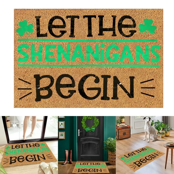 Hxoliqit Irish Day Floor Mats Holiday Mats Welcome Door Mats Polyester Door Mats Holiday Decor Holiday Supplies Decorative Rug