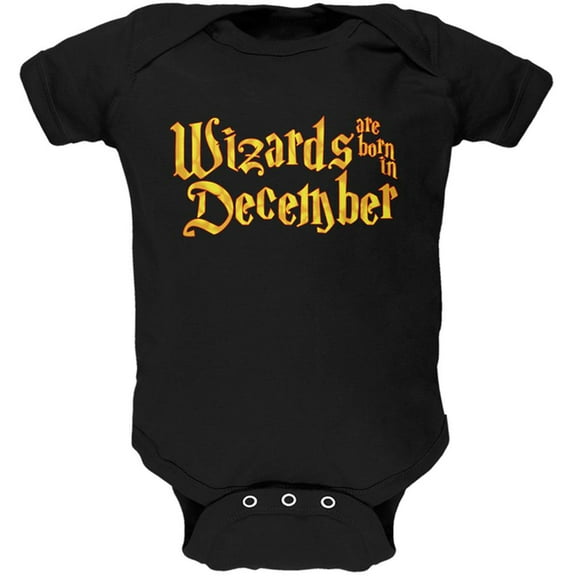 Wizards are born in December Soft Baby One Piece Black 18-24 M