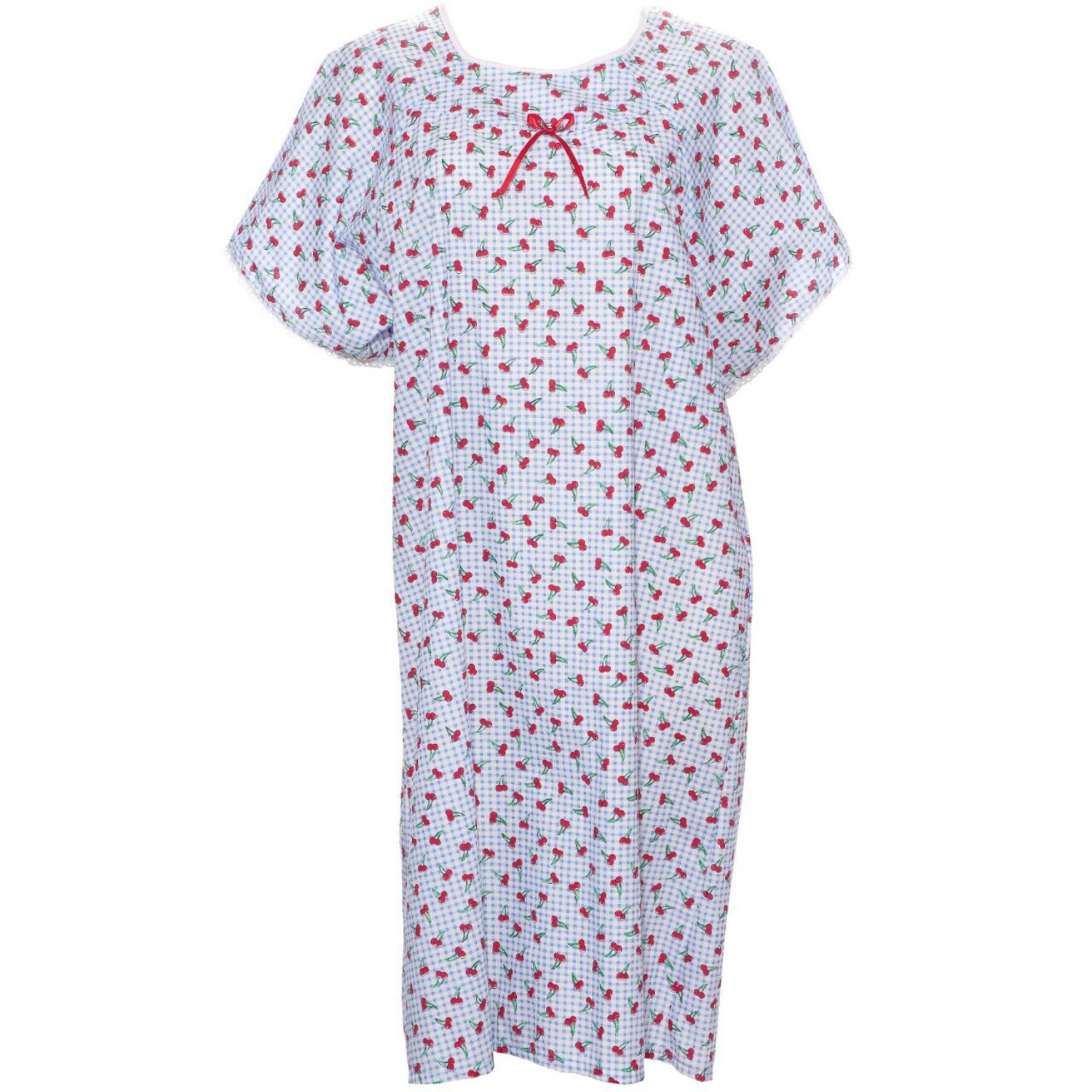 Adaptive ShoulderWrap HospitalStyle Cotton Nightgown