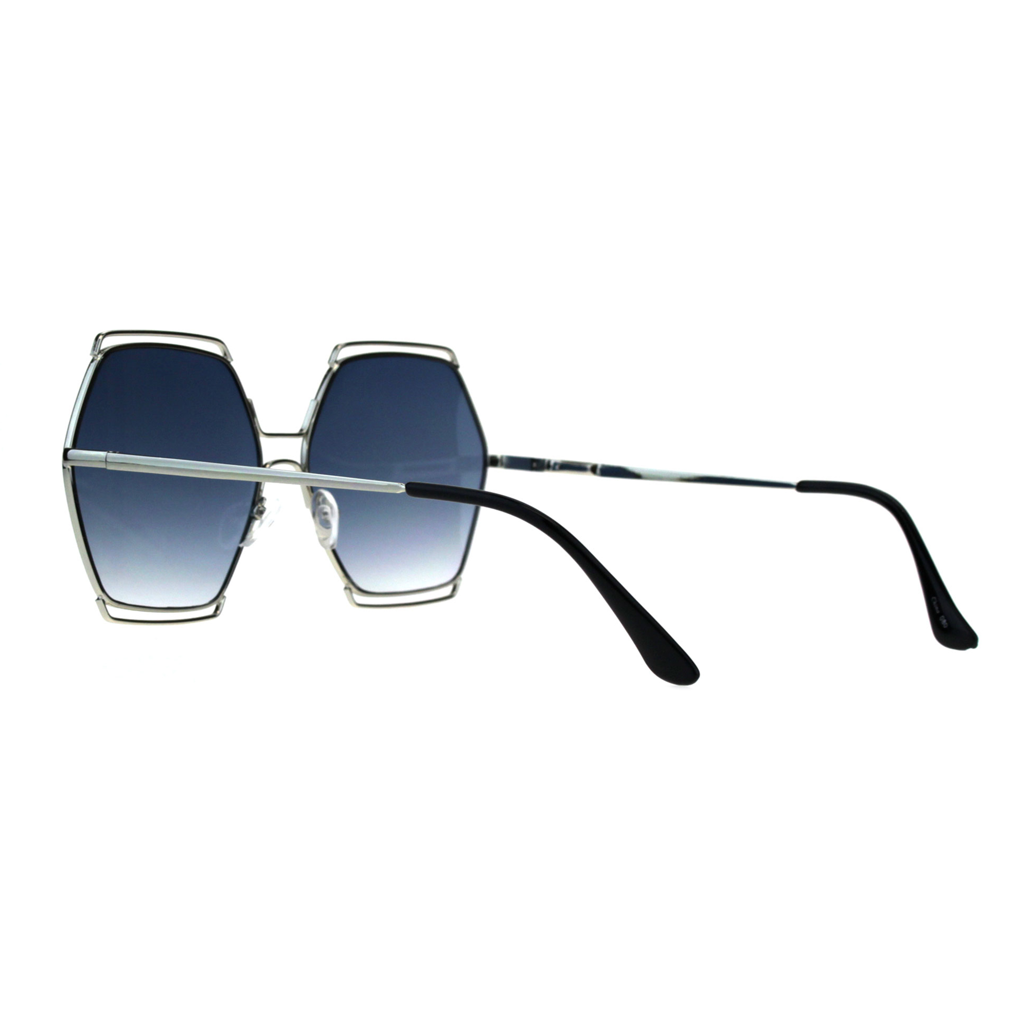 Hexagon Round Sunglasses Women Fashion UV400 Protection Large Fit Stylish Unlock Bold: Silver Black Hexa Shades with UV400 Lens main image 2