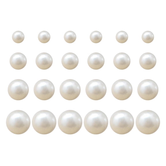 HUANLEDASH 12 Pairs Ear Studs Faux Pearl Different Sizes Smooth Anti-allergy Lightweight Exquisite Ear Decoration Jewelry Prom Party Bride Stud Earrrings