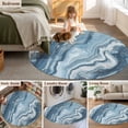 thumbnail image 5 of Blue Marble Round Area Rug 4 FT, Non Slip Indoor Outdoor Rug, Abstract Ink Painting Art Modern Washable Soft Circular Carpet Non-Shedding Floor Mat for Coffee Table Nursery Foyer Balcony, 5 of 8