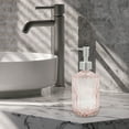 thumbnail image 6 of Unique Bargains 1 Pc Round Bottom Bamboo Grain Soap Dispenser 13.53oz Pink Silver Tone, 6 of 6
