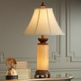 thumbnail image 3 of Barnes and Ivy Traditional Table Lamp with Nightlight 28.5" Tall Bronze Onyx Column Off White Bell Shade for Living Room Family Bedroom, 3 of 6