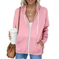 thumbnail image 2 of Viluyesy Women's Full Zip Up Hoodie Lightweight Casual Hooded Jackets with Pockets Drawstring Long Sleeve Loose Fit Coat for Daily Outdoor Wear, 2 of 10