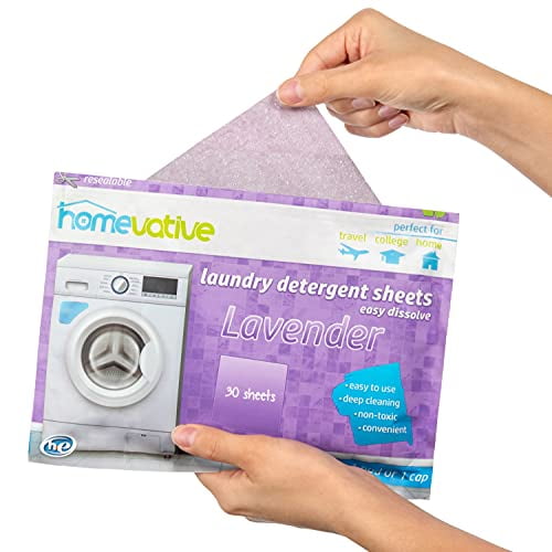 Homevative Laundry Detergent Sheets, Easy dissolve, 30 sheets, Lavender