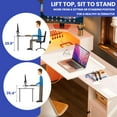 thumbnail image 3 of ModFusion 59" Multifunction L Shaped Computer Desk with Adjustable Lift Top, Power Outlets, USB Ports & LED Lights, Corner Office Desk with File cabinet, Drawers & Monitor Stand, White, 3 of 12
