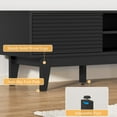 thumbnail image 4 of Wooden Fluted TV Stand for 55 65 70 inch TV, Long & Large TV Media Console Table with Storage Cabinets, Boho Farmhouse Entertainment Center for Living Room, Bedroom - Black, 4 of 16