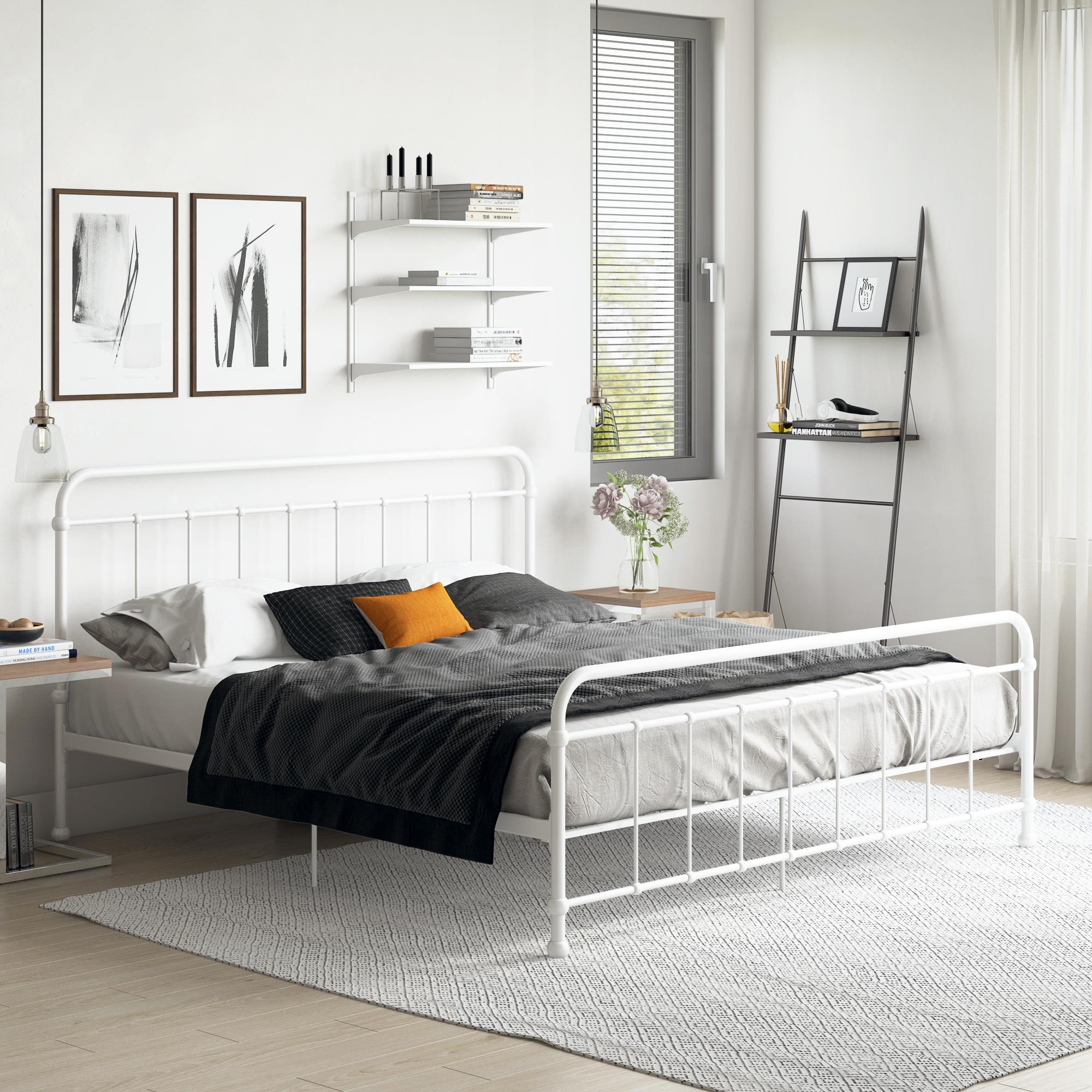 DHP Brooklyn Iron Bed, King, White