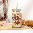 thumbnail image 3 of Patriotic Dachshund 4th of July Independence Paws 16oz Glass Cup Mug Wiener Dog Lover Gifts Idea Glass Can with Bamboo Lid and Straw - 02010, 3 of 5