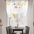 thumbnail image 4 of Spring Poppy Flowers Tie Up Curtain 45 Inches Long, Colorful Floral Farmhouse Watercolor Balloon Style Kitchen Window Curtain Over Sink, Small Window Rod Pocket Curtain 52"x45", 4 of 9