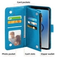 thumbnail image 3 of Asuwish Compatible with Samsung Galaxy S9 Wallet Phone Case and Tempered Glass Screen Protector Flower Faux Leather Flip Credit Card Holder Stand Zipper Cell Cover for S 9 Edge 9S GS9 Women Blue, 3 of 9