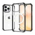 thumbnail image 2 of Dteck For iPhone 14 Plus,Shockproof Rubber Magnetic Mag Safe Transparent Acrylic TPU Case Cover,Black, 2 of 4