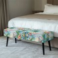 thumbnail image 2 of XYZCANDO Anti-Stain Dining Bench Seat Cushion Slipcover, Tropical Coconut Palm Print Polyester Spandex Dust Resistant Bench Slipcover for Garden Dining Room, 2 of 9