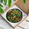 thumbnail image 6 of Sunflower Butterfly Stained Glass Suncatcher, Round Window Hanging Panel, Handmade Bright Floral Garden Decor, Nature-Inspired Sun Art, 6 of 6