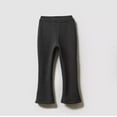 thumbnail image 4 of CQONEPT Teen Girls Cotton Pants Bell Bottom School Uniform Pants Lounge High Waist Fashion Outdoor Pant Dark Gray 5-6Years, 4 of 7