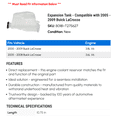 thumbnail image 2 of Expansion Tank - Compatible with 2005 - 2009 Buick LaCrosse 2006 2007 2008, 2 of 2