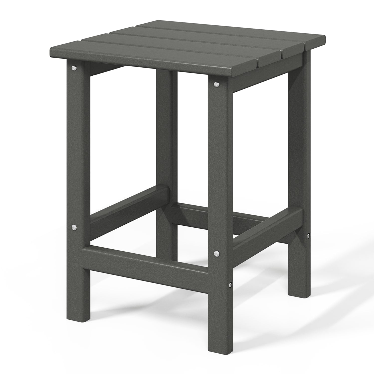 WestinTrends Outdoor Side Table, All Weather Poly Lumber Adirondack Small Patio Table Square End Table for Pool Balcony Deck Porch Lawn Backyard, Gray