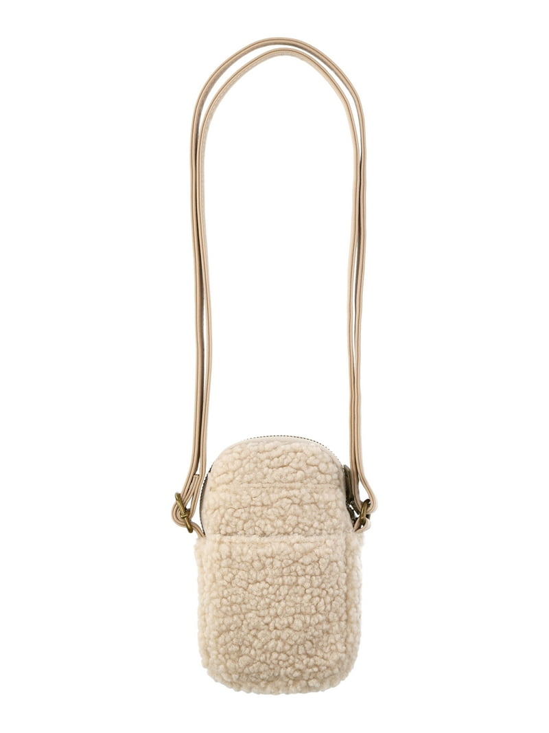 No Boundaries Faux Shearling Mini Crossbody Bag, Women's