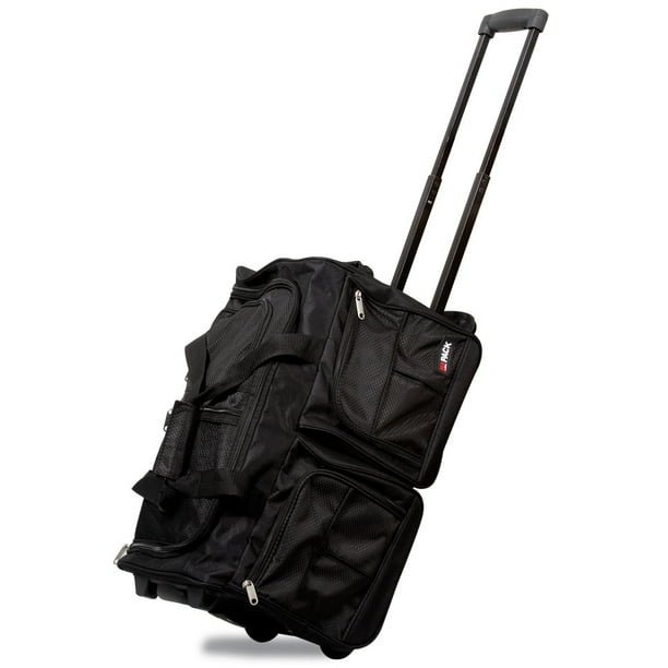 Hipack 20Inch CarryOn Rolling Duffle Bag Black