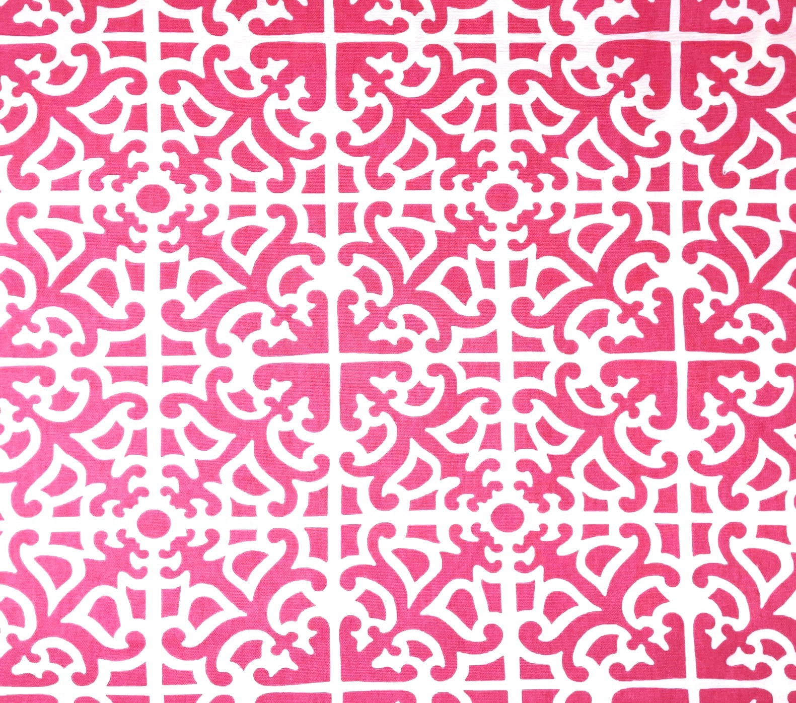 1 Yard - Parterre Design in Strawberry Pink Cotton Duck Upholstery Fabric (Great for Quilting, Sewing, Craft Projects, Throw Pillows & More) 1 Yard X 44" Wide