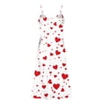 thumbnail image 5 of Gytharion Satin Nightgowns for Women Fashion Heart Print V-Neck Spaghetti Strap Maxi Sleepdress Soft Comfy Sleeveless Cami Nightdress Summer Casual Side Split Holiday Pajama Dress, 5 of 7