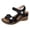 Black, variant on Wedge Sandals for Women Open Toe Platform Beach Shoes with Hook and Loop Summer Casual Slingback Heels Yellow Size 6