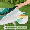 thumbnail image 5 of Blue and Gold Marble Glitter Streaks Pattern Round Fitted Tablecloth with Elastic Edge,Dining Table Cover Waterproof,Outdoor Round Tablecloth for Camping,Dining,Indoor and Outdoor, 5 of 7