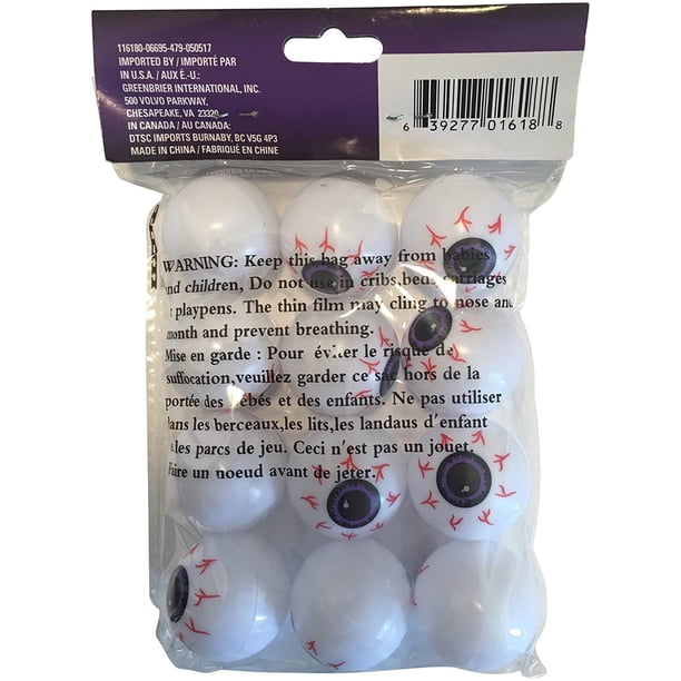 Eyeball Ping Pong Balls for Halloween and Table Tennis - 12