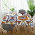 thumbnail image 6 of Coolnut Mexican Talavera Tablecloth 60"x108", Waterproof Washable Polyester Square Table Cover, Durable Tablecloth for Kitchen Dining Table Party Decor, 6 of 7