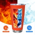 thumbnail image 6 of Picia Orange Pattern 20 oz Tumbler Stainless Steel Vacuum Insulated Coffee Ice Cup Double Wall Travel Flask Dual Lid Water Bottle, Eco-friendly Car Cup-Straw Two-piece Set, 6 of 8