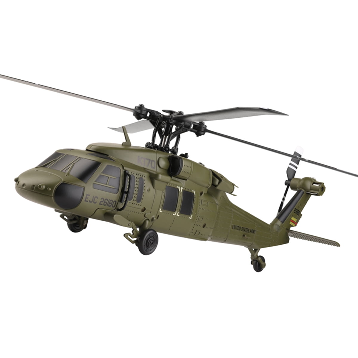 WL K170 Black-Hawk UH-60L 170 Size 2.4G 4CH Flybarless RC Helicopter with Adjustable Left and right Hand Throttle (RTF Version)+Battery