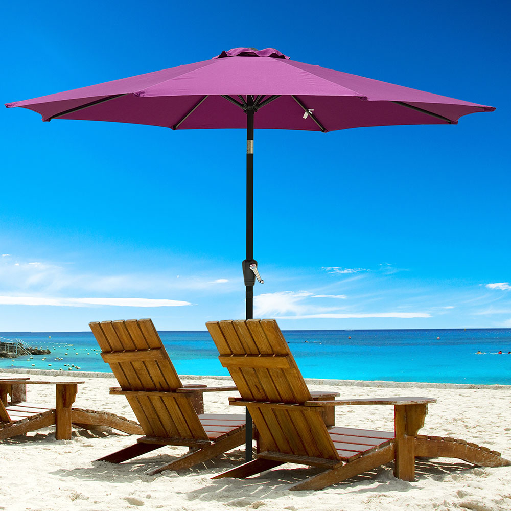 Yescom 9ft Aluminum Outdoor Patio Umbrella Uv 30 With Crank Tilt 8 Ribs Air Vented For Garden Patio Table Deck Market Yard Beach Pool Pool Cafe Ranch Walmart Com Walmart Com