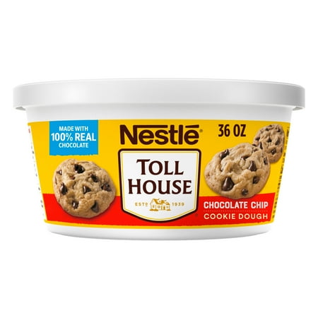 Nestle Toll House Chocolate Chip Cookie Dough, with Toll House Morsels, Makes 36 Cookies, 36 oz