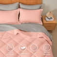thumbnail image 3 of Flymme 7 Pieces Full Size Bed in a Bag Pink Comforter Set with Sheets Modern Quilted Diamond Bedding Sets Complete Full Bed Sets for Bedroom Decor, 3 of 8