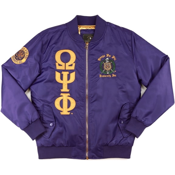 Big Boy Omega Psi Phi Divine 9 S4 Bomber Jacket [Purple - 4XL]