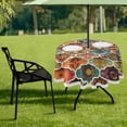 thumbnail image 6 of Coolnut Vintage Mandala Elements Round Tablecloth 60In,Waterproof Round Table Cloths with Umbrella Hole and Zipper,Party Patio Table Covers for Outdoor Backyard /BBQ/Picnic, 6 of 7