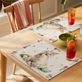thumbnail image 4 of Easter Cute Bunny Placemats Set of 8 Eggs Spring Daisy Flowers Vintage Place Mats Indoor Wipeable Table Mats Washable Cloth Dining Table Placemats for Kitchen Holiday Party Home Decor 13x19 Inch, 4 of 9